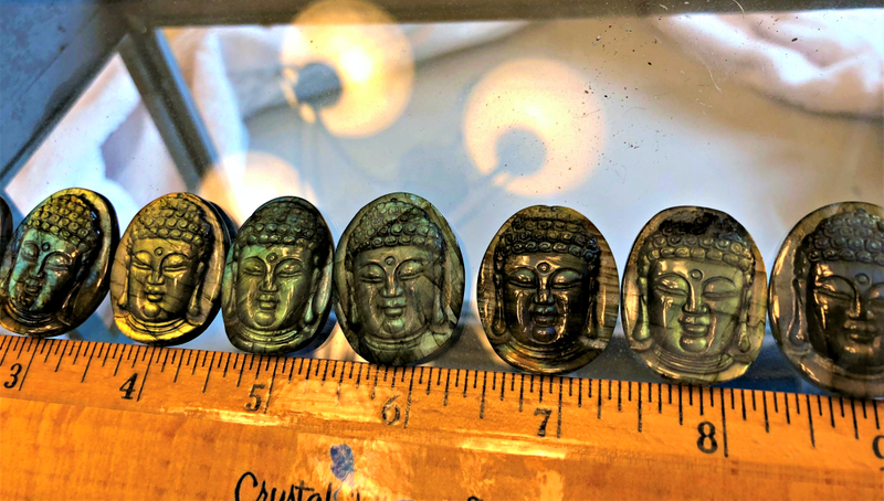 Labradorite Carved Buddha Cabochons FB1748