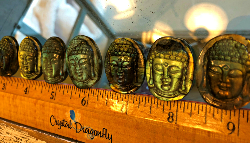 Labradorite Carved Buddha Cabochons FB1748