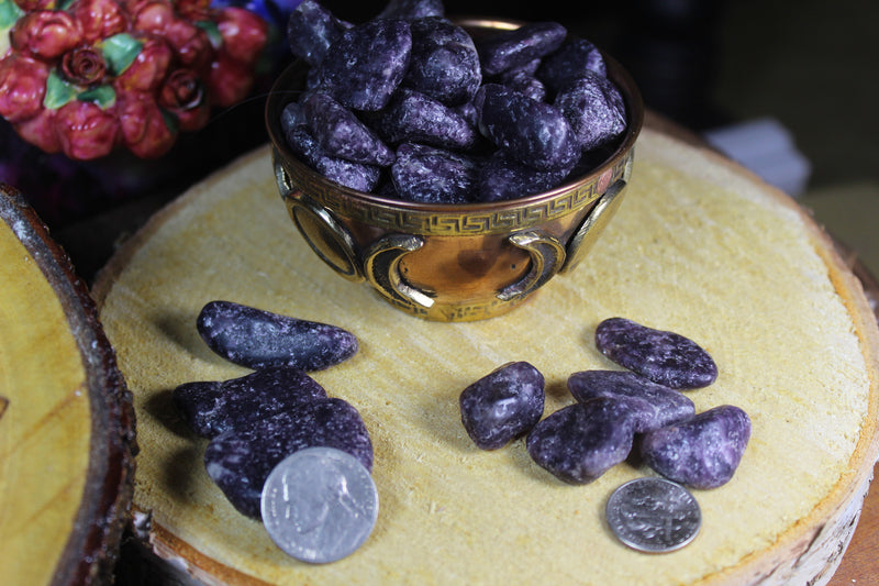 Tumbled Lepidolite, Deep Purple Matte finish - Hope, Stress, Anxiety, Depression & Love' FB1744