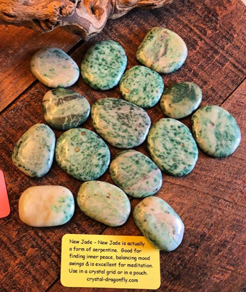 New Jade Polished Oval Pocket Stones; FB1983