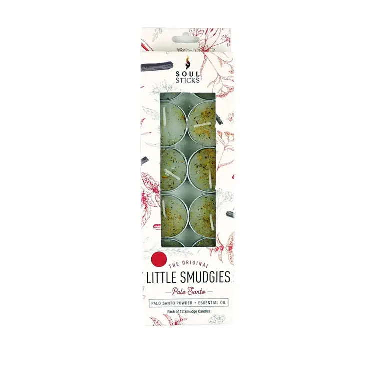 Sage, Palo Santo, Lavender Assorted Tealights, Soy & Essential Oil, Little Smudgies Candles, Pack of 12 FB3283