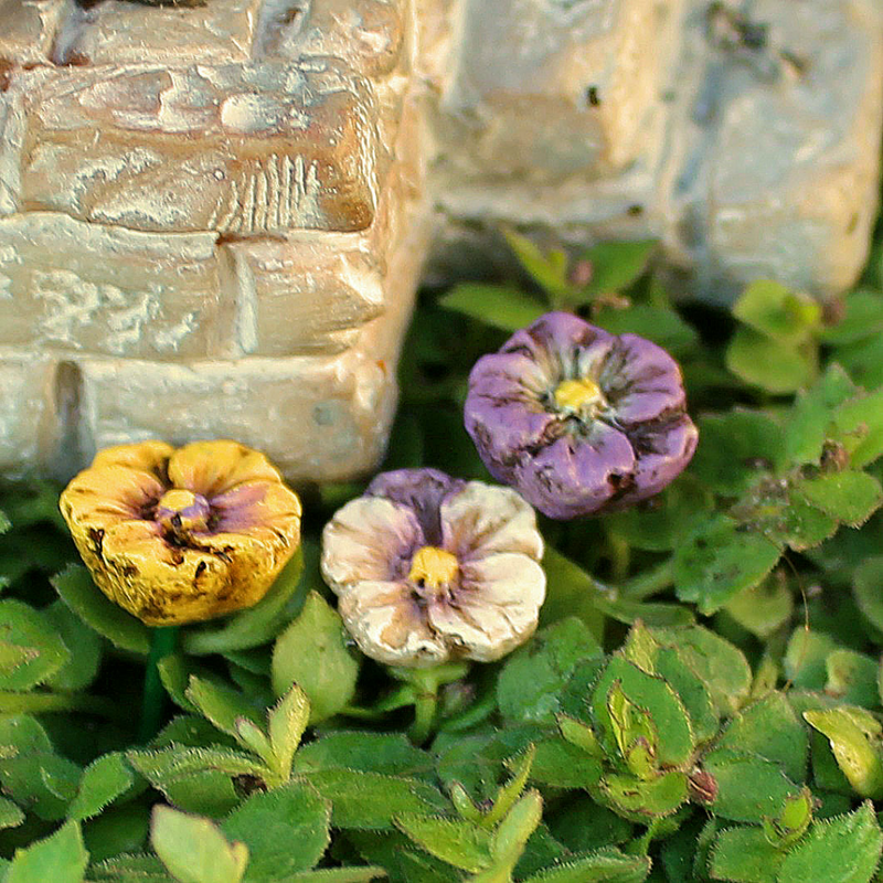 Fairy Garden Accessories - Pansy Flower Mini's - Set of 3 - FB9000