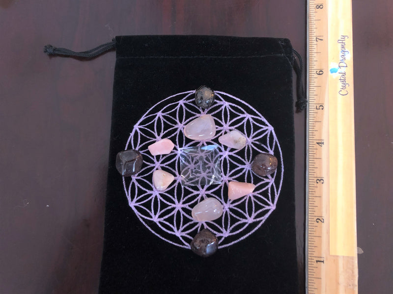 Pink Stones with Garnet Flower of Life Collection, FB1927