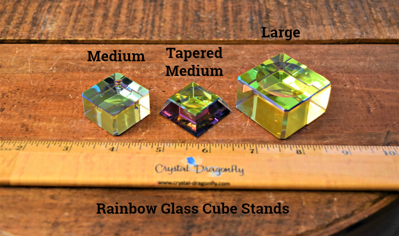 Rainbow Glass Cube Sphere Stand FB1565
