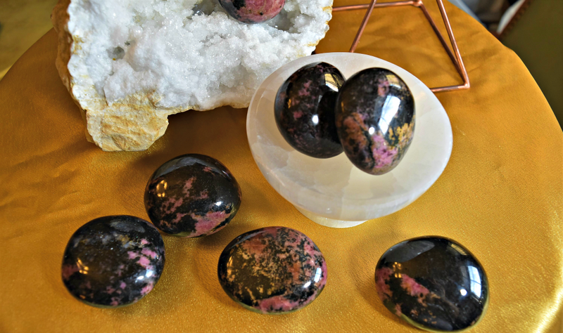 Rhodonite Pebbles for acceptance, healing, anxiety, peace, and stress; FB1297