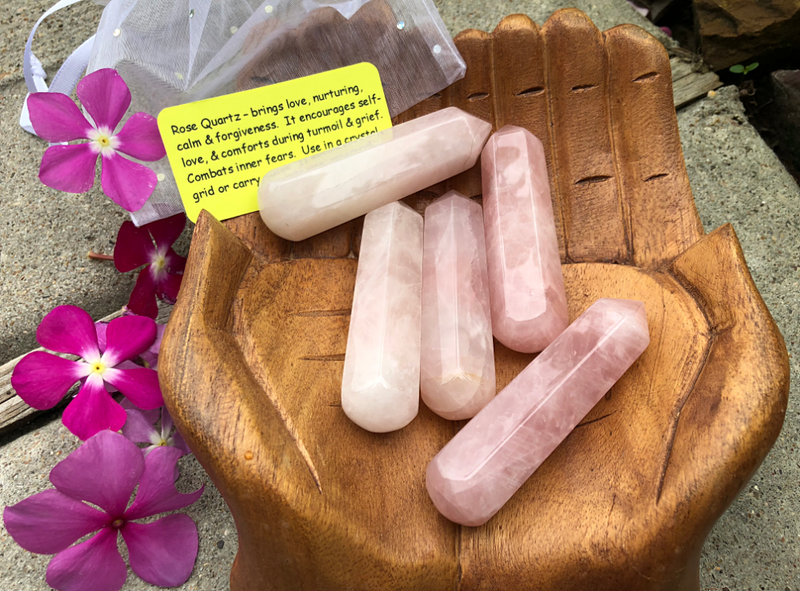 Rose Quartz Single Terminated Wands for Crystal, Reiki, Energy Healing, Crystal Grids FB1916