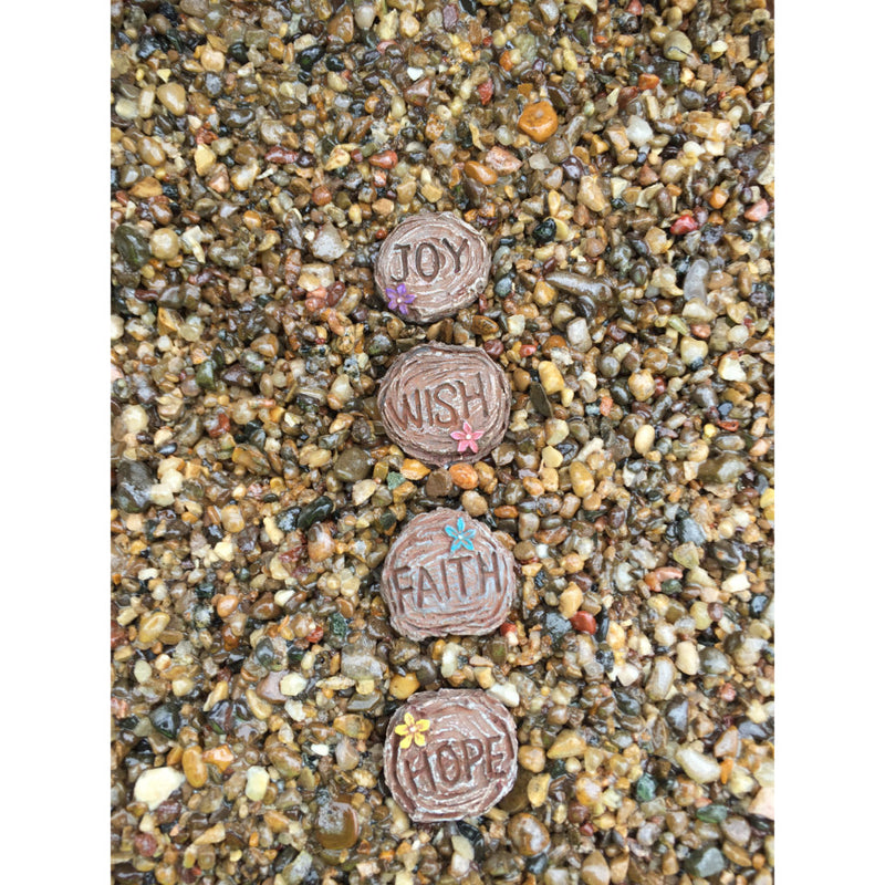 Fairy Garden / Miniature Accessories - Set of 4 Mini Word Stepping Stones - FB1617