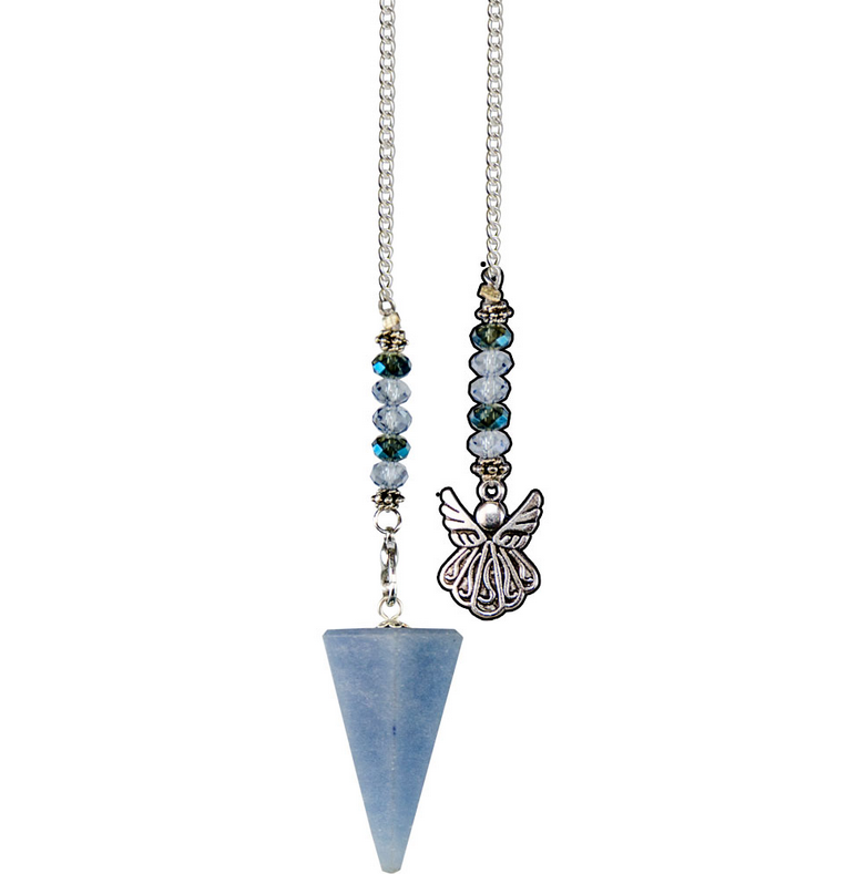 Angelite Beaded Pendulum with Angel Charm FB3245