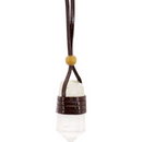 Gemstone Pendant, Faceted Point Leather Wrapped Necklace - FB2738