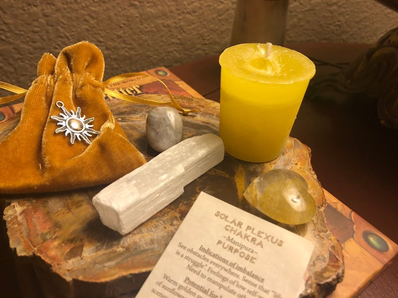 Uplifting Solar Plexus Chakra Balancing Velvet Pouch Collection FB2426