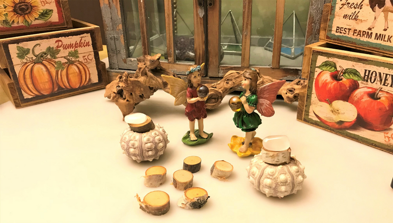 Fairy Garden / Miniature Accessories - Standing Fairy with Gazing Ball - FB1782