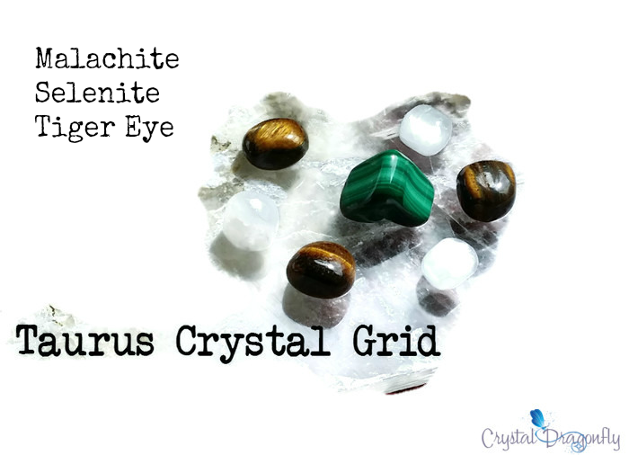 Zodiac Crystal Astrology Grids - all 12 Zodiac Signs, Tumbled stones, pouch & card