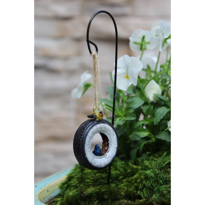 Fairy Garden / Miniature Accessories - Mini Hanging Tire with Shepherd's Hook - FB1643