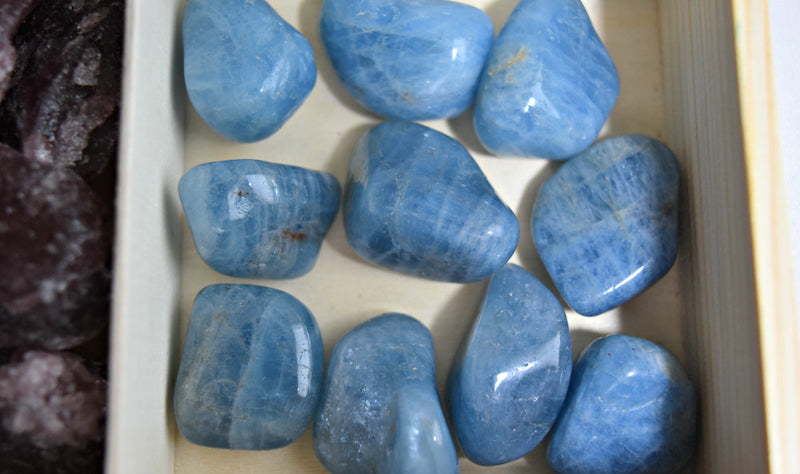 Tumbled Blue Aquamarine - Stone of Courage & Protection, FB1214