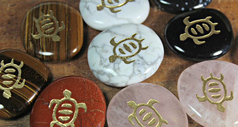 Turtle or Frog Totem / Spirit Stone Engraved on Assorted Gemstones