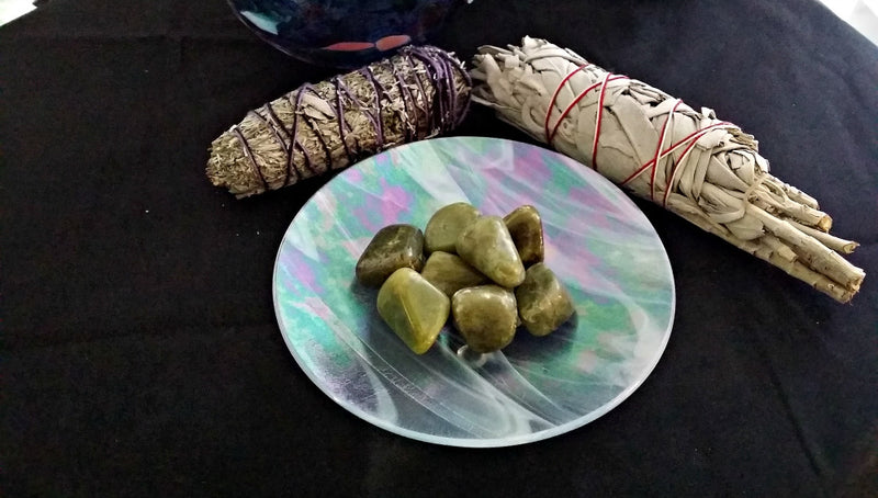 Tumbled Vesuvianite for courage to make changes, intuition and to overcome obstacles