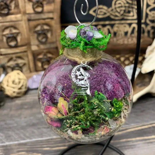 Witch Ball, Hamsa Protection, Tree of Life, Crow Skull or Fairy Orb, Natural Herbs FB3261