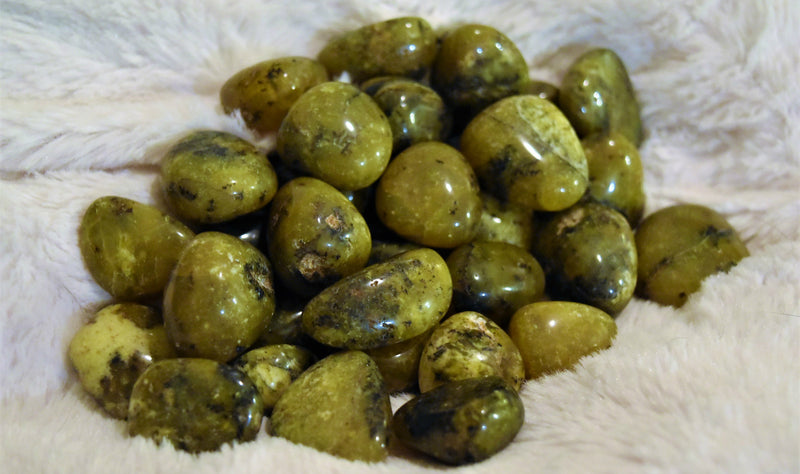 Tumbled Yellow Opal to attract money and assist with business endeavors; FB1292