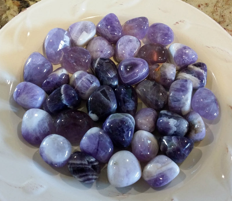 Tumbled Amethyst Chevron - Healing Field, Stress, Amplifies