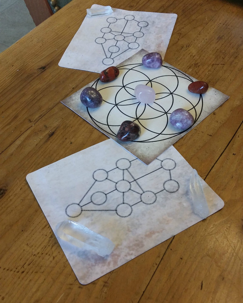 Sacred Geometry Card-Stock Crystal Grid Layouts - Bases