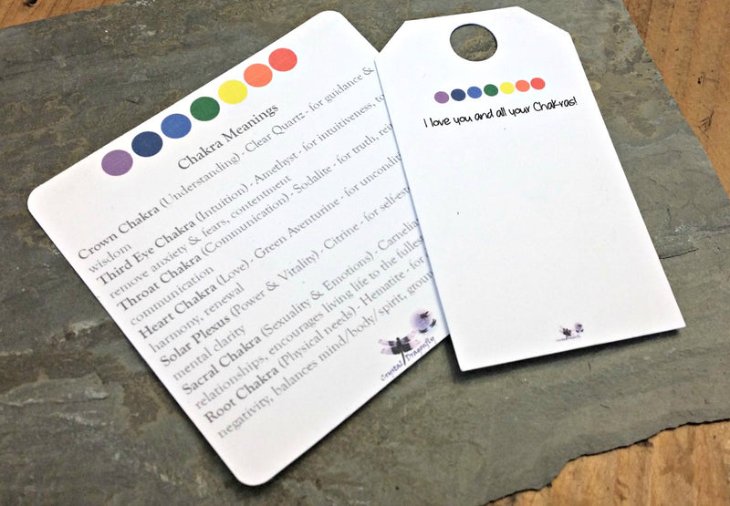 Chakra Set, Tumbled Stone Set with Pouch, Info Card, Gift Tag & Card-stock layout