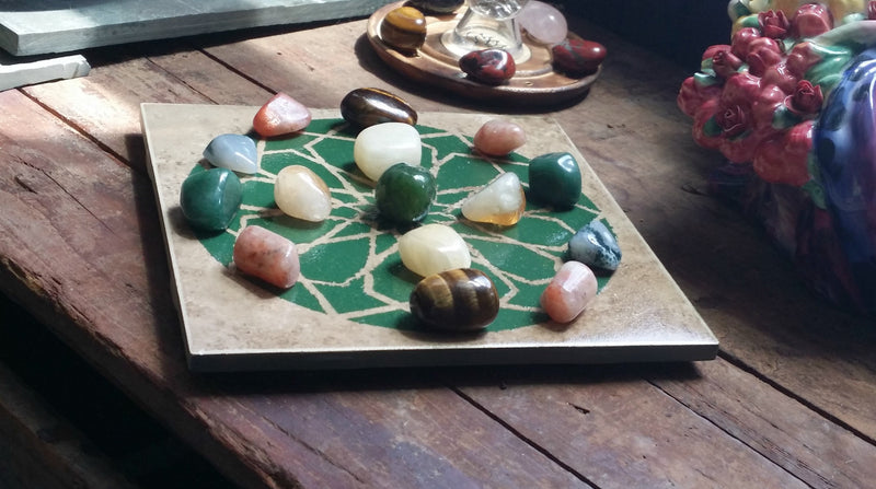 Prosperity & Good Income Crystal Grid, Flower of Life Layout; FB1515