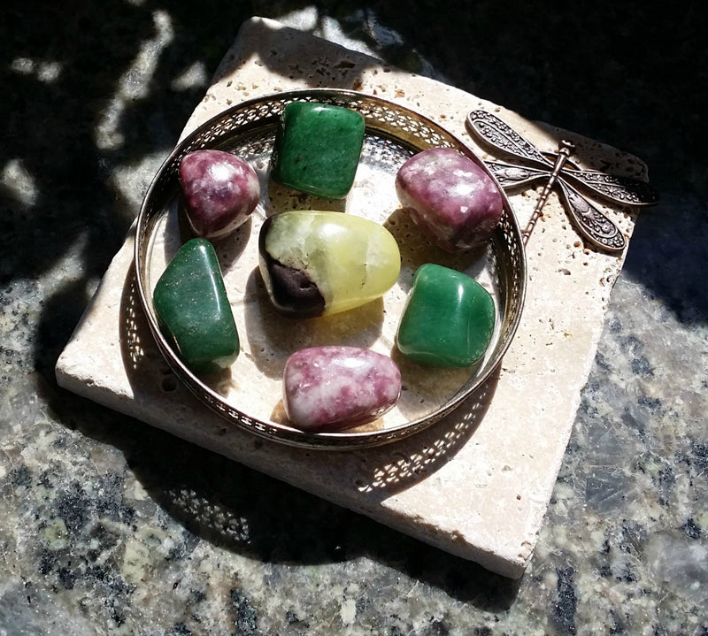 Zodiac "Scorpio" Crystal Astrology Grid - Prehnite, Lepidolite & Green Aventurine