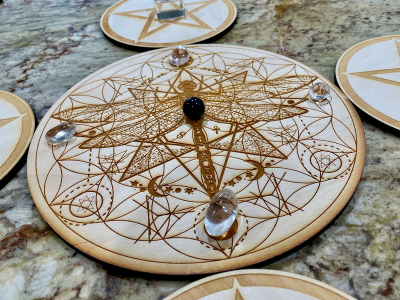 Wood Cut Out Crystal Grid Bases - FB2982