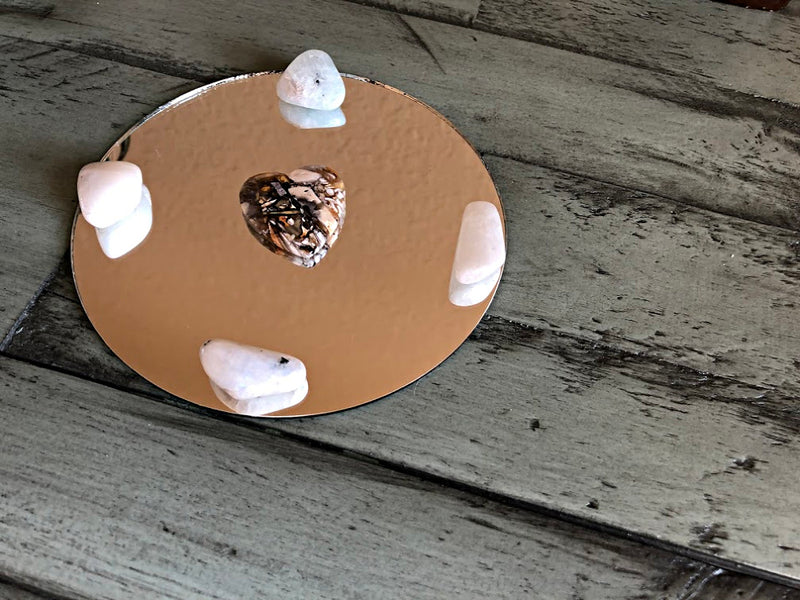 🧡 QUICKPOST Collection 🧡Brecciated Mookaite Heart, Rainbow Moonstone; FB1559