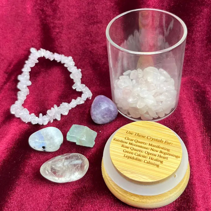 Manifesting Glass Jar Crystal Kit Collections FB3254