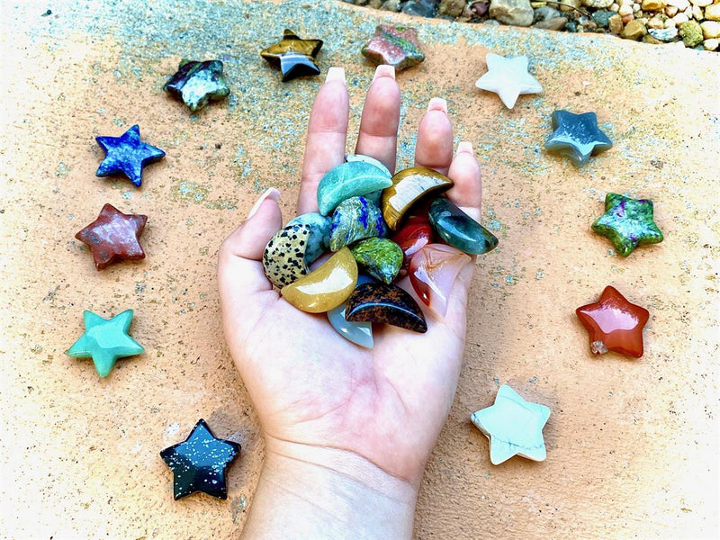 CELESTIAL SPECIAL☔ CARVED Mini Moons and Stars, FB2704