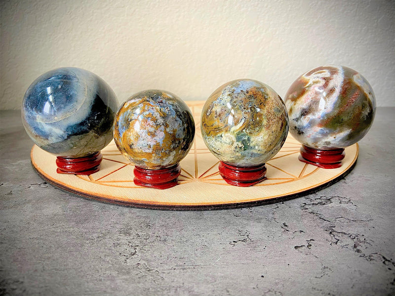 Ocean Jasper Sphere from Madagascar, gentle energy, fosters cooperation FB1353 💎