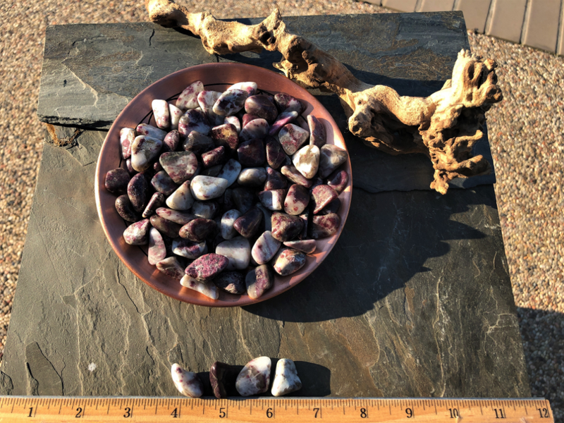 Tumbled Pink Tourmaline in White Quartz, Small