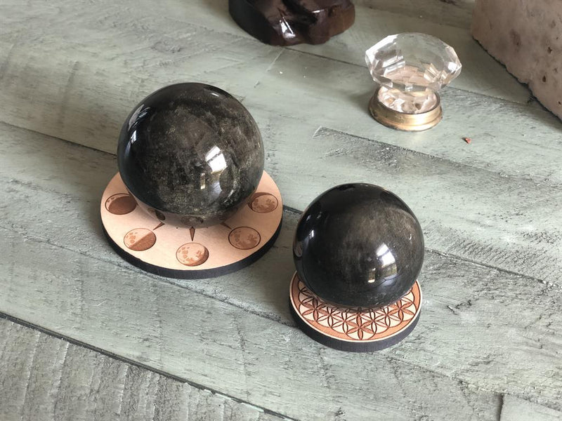 Golden Sheen Obsidian Sphere, prophecy, shielding FB2603