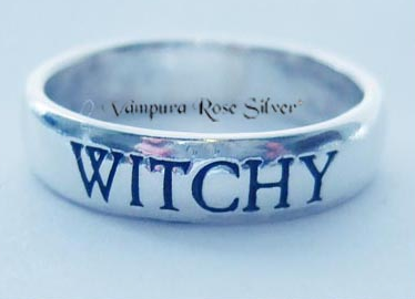 Solid Sterling Silver Bands / Rings Engraved "Witchy", "Magick", and "Blessed Be", Gift Boxed FB1005