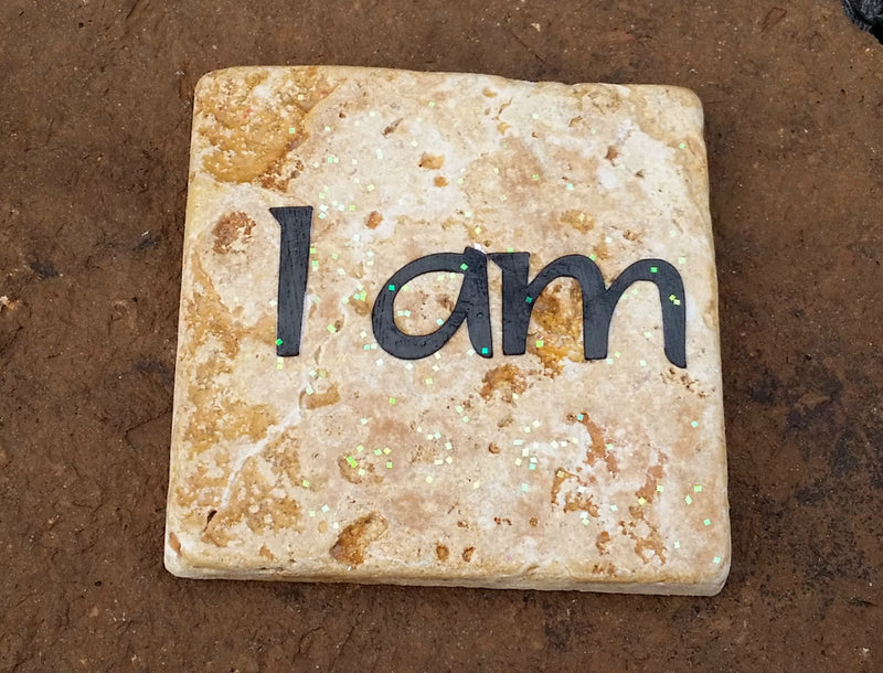 Inspirational Stone Tiles for Crystal Grids or Display - "I am" "be" "love" FB2404
