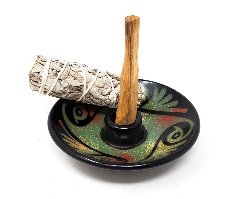 Peruvian Handmade Ceramic Smudge Stick / Palo Santo Incense Burner FB2290