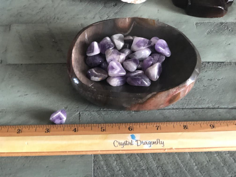 Tumbled Amethyst Chevron - Healing Field, Stress, Amplifies