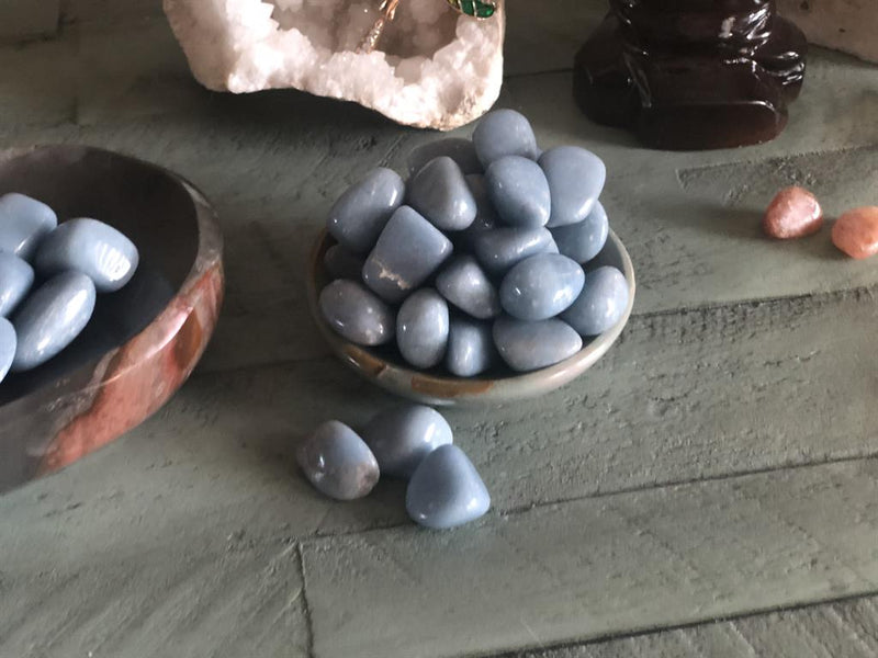 Tumbled Angelite "Stone of Awareness", Angels, Goodness, Benevolence