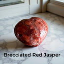 Brecciated Jasper, Rhodonite, or Amethyst Chevron Puffy Pocket Hearts FB1427 💜