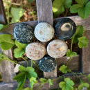 Round Palm Stones. Moss Agate or Sunstone FB3025 💛