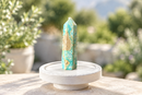 Blue Aragonite Hand Polished Generator Standing Point (Tower) FB3222