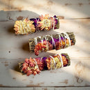 Purple Haze Lavender Smudge Wand w/ Wildflower + Rose Petals Smudge Stick 4in FB2184 🌼