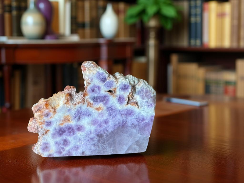 Purple Fluorite Slab with Stand for Display or Crystal Grids FB2511 💜