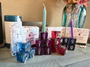 Glass Charm Embellished Ritual / Altar Candle Holders