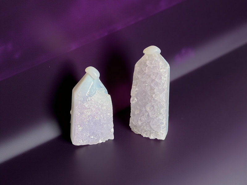 Blue Lace Agate Drusy Standing Point (Tower) FB2941 🌸