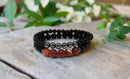 Carnelian, Matte Black Obsidian, Hematite Power / Prayer Bracelet, 2 Bracelet Set FB1908 🩷