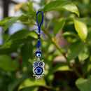 Evil Eye Protection Glass Owl, Totem Spirit Stone Tassel, Hanger FB2890 🦉