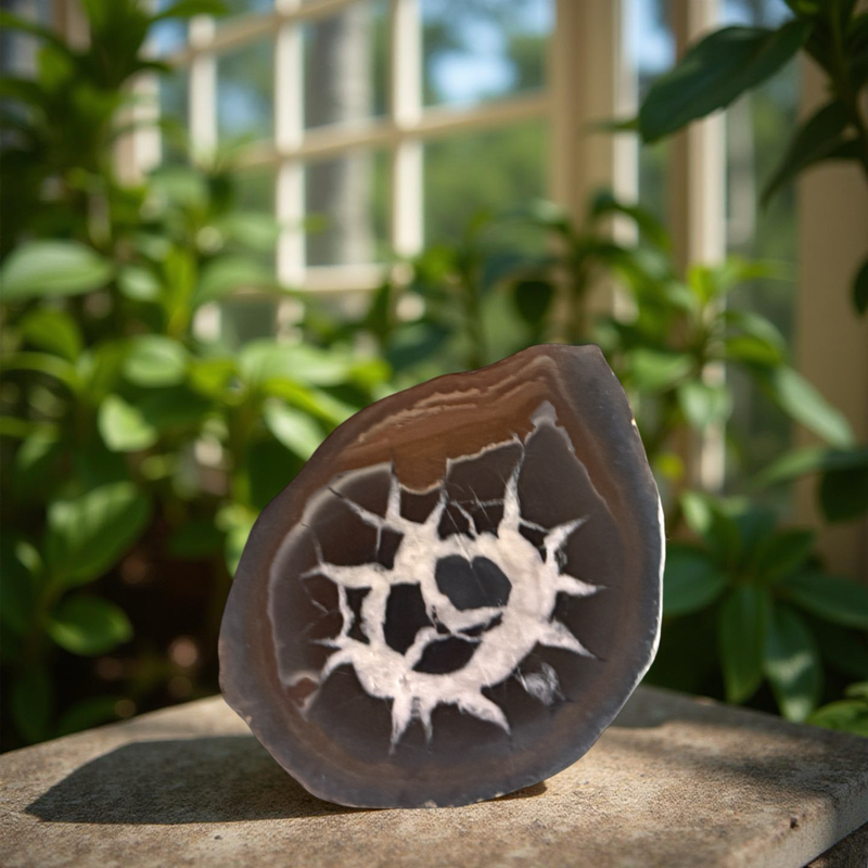 Septarian  Dragon Stone Polished Nodule Slab for balance and tranquility FB1746 💛