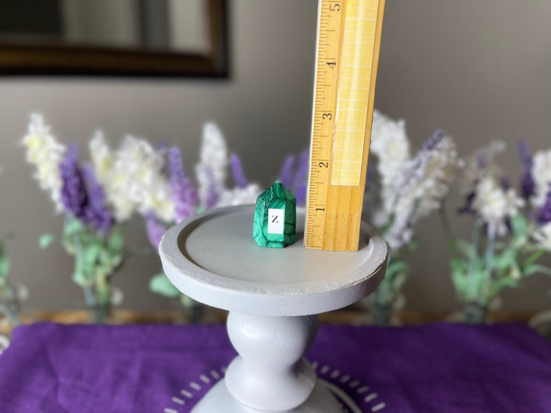 Malachite Polished Standing Point / Tower for concentration, energy, intuition, stability, love FB2394